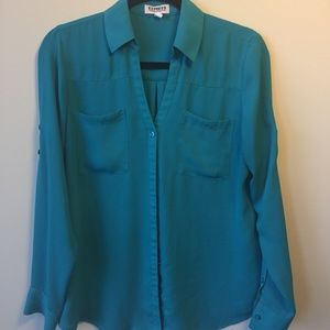 Express Portofino Teal Button down shirt